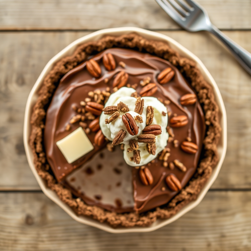 Alabama Chocolate-Pecan Jumbo Christmas Fudge Pie