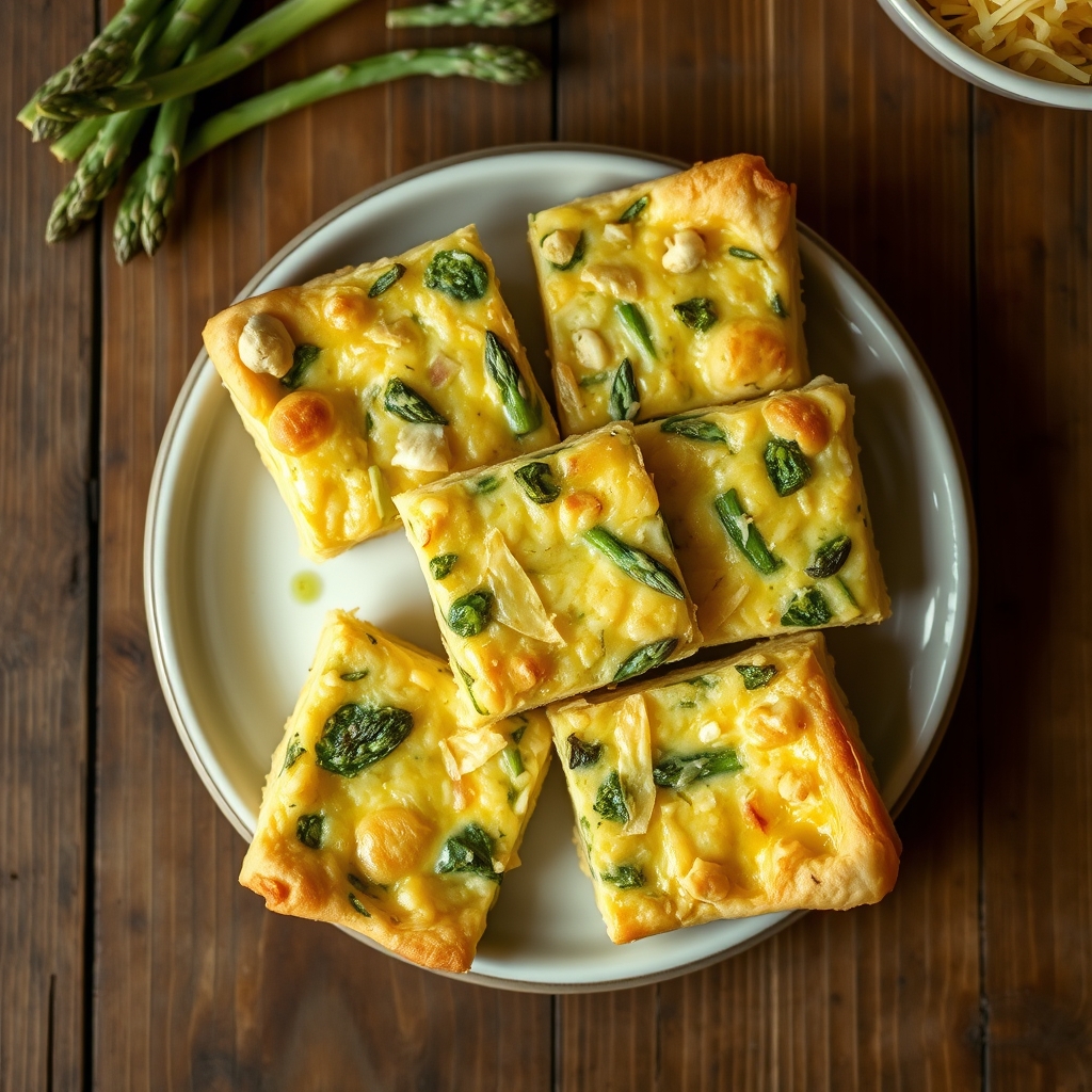 Asparagus Onion Quiche Squares