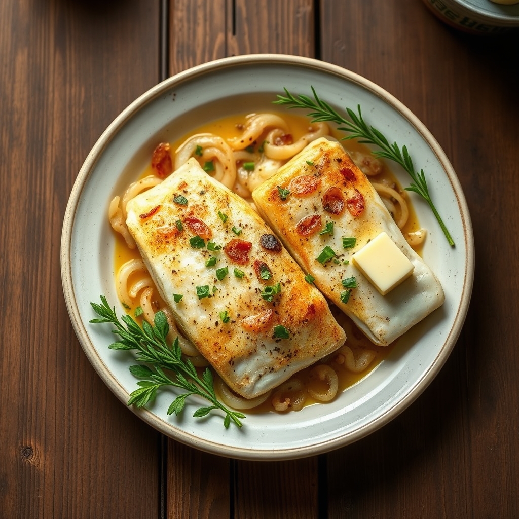 Baked Halibut, Italian Style