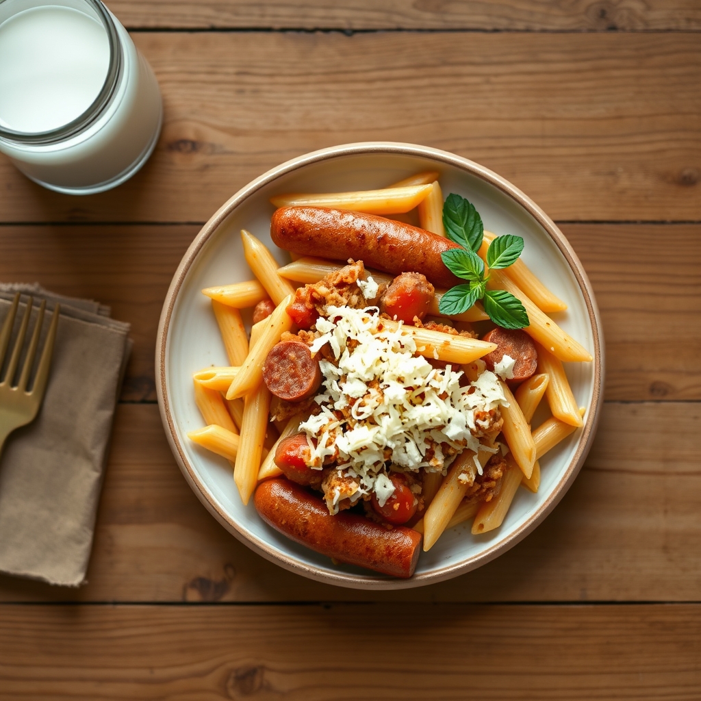 Baked Penne And Smoked Sausage