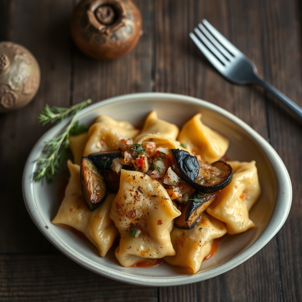 Baked Tortellini With Eggplant And Potato