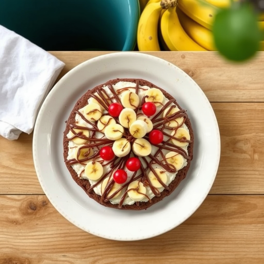 Banana Split Brownie Pizza