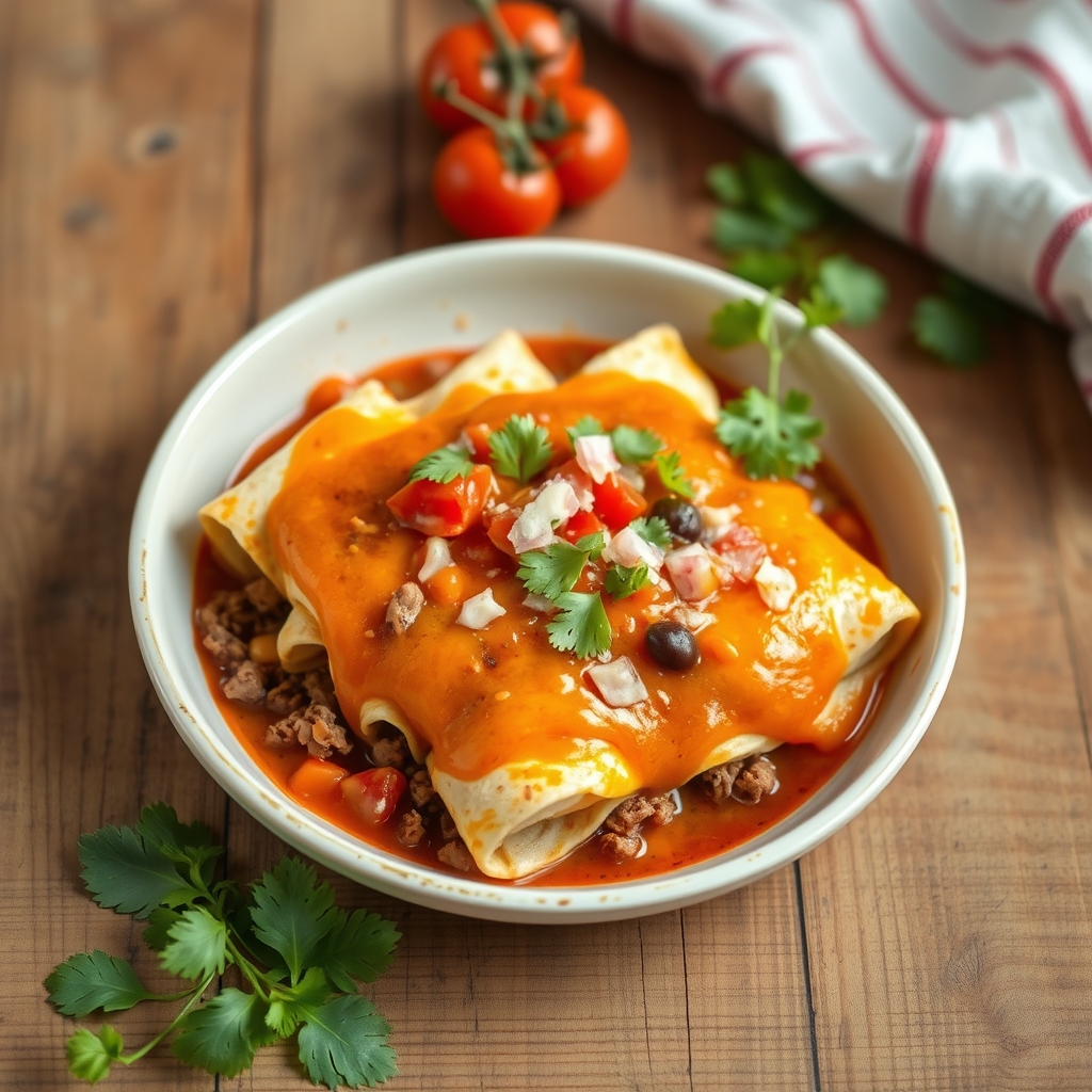 Beef And Bean Enchiladas