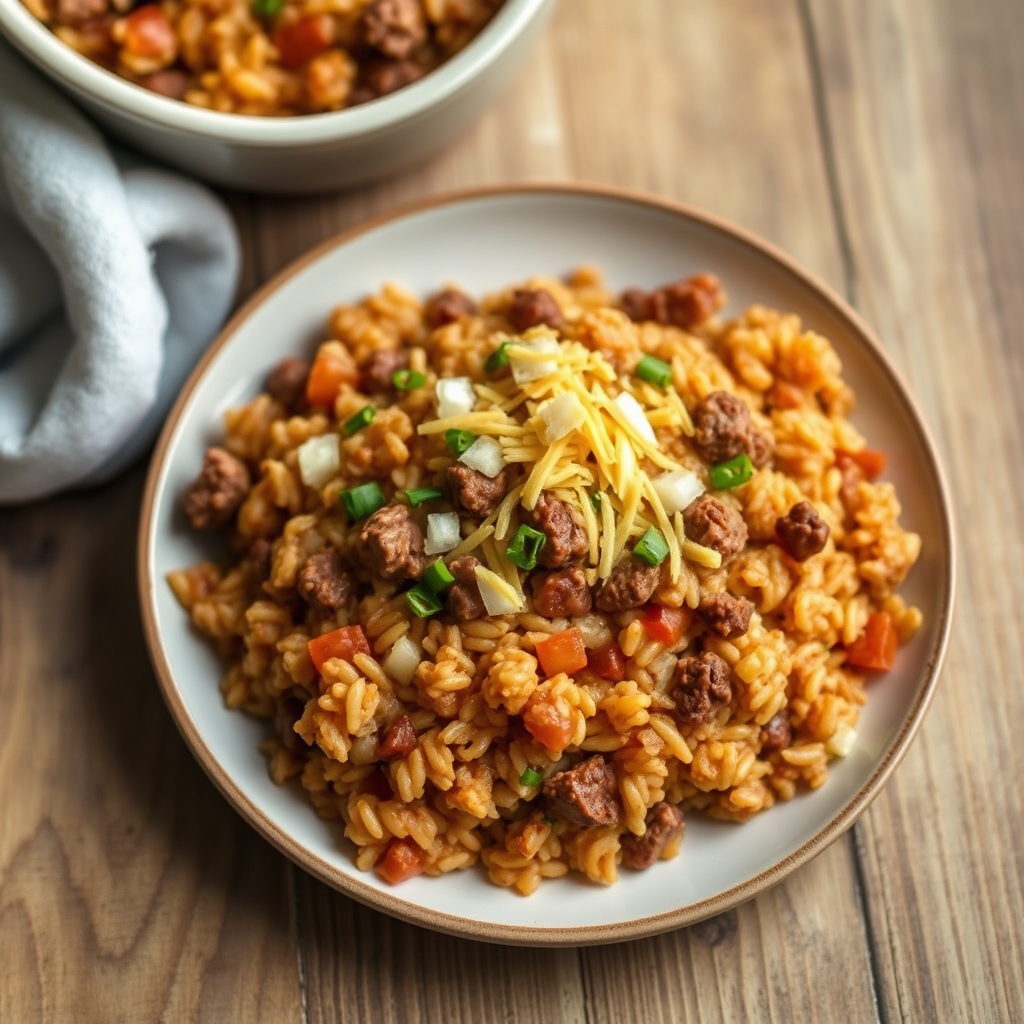 Beef And Spanish Rice Casserole