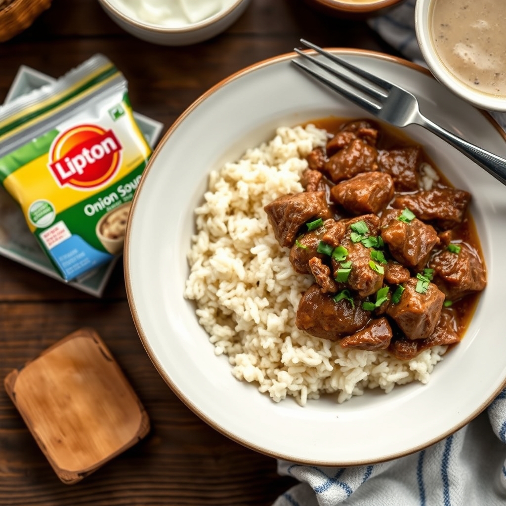 Beef Tips With Rice