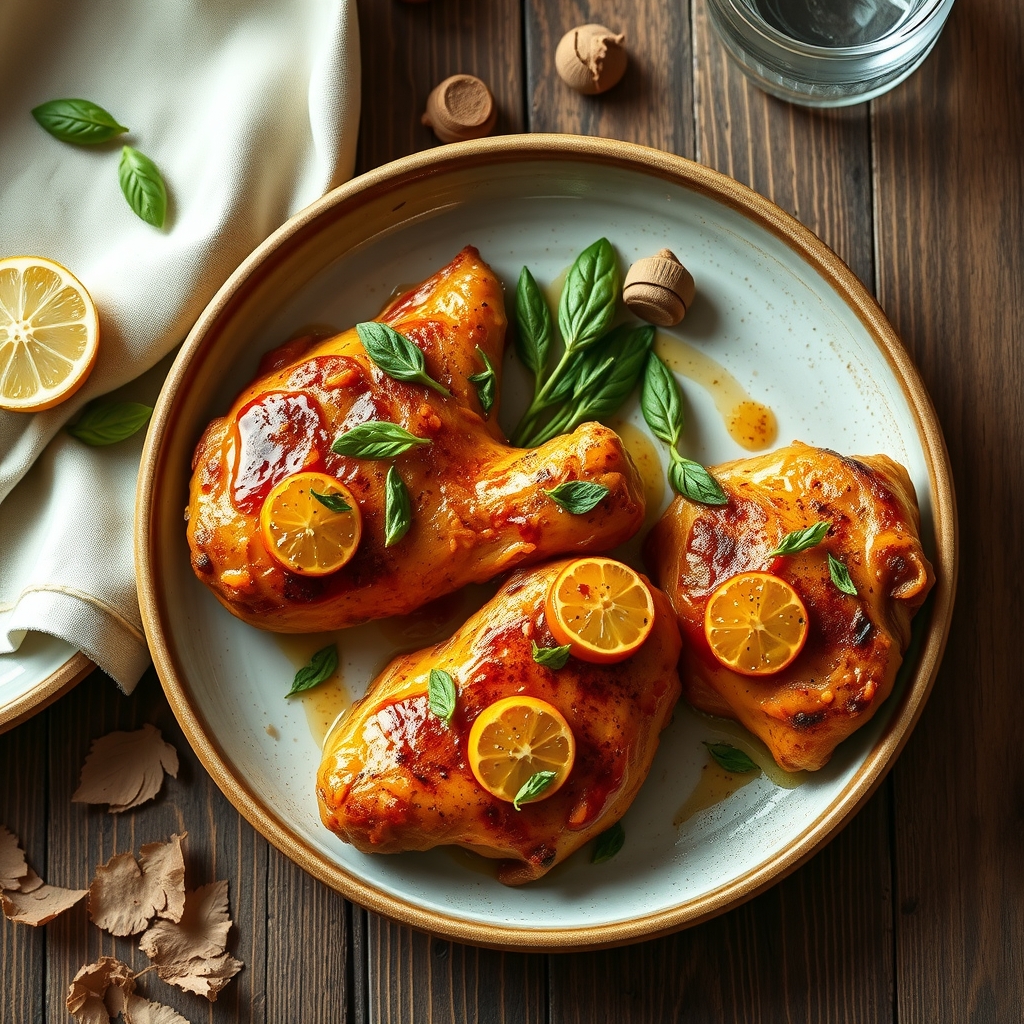 Broiled Spicy Mustard Chicken(Light And Easy)