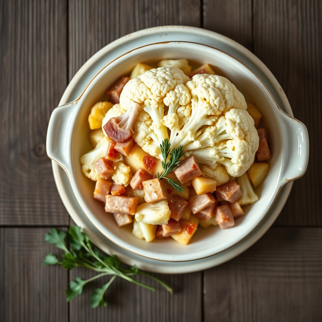 Cauliflower-Ham Bake