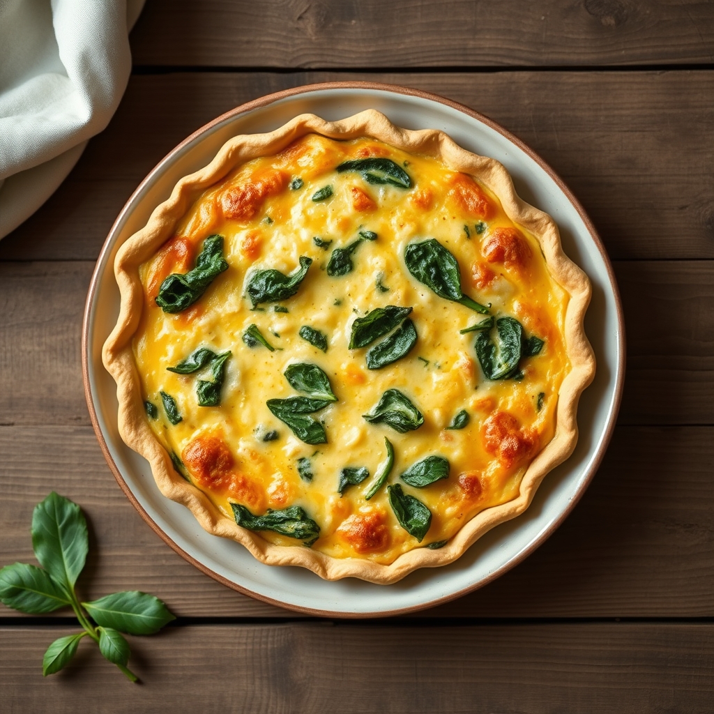 Cheddar Spinach Quiche