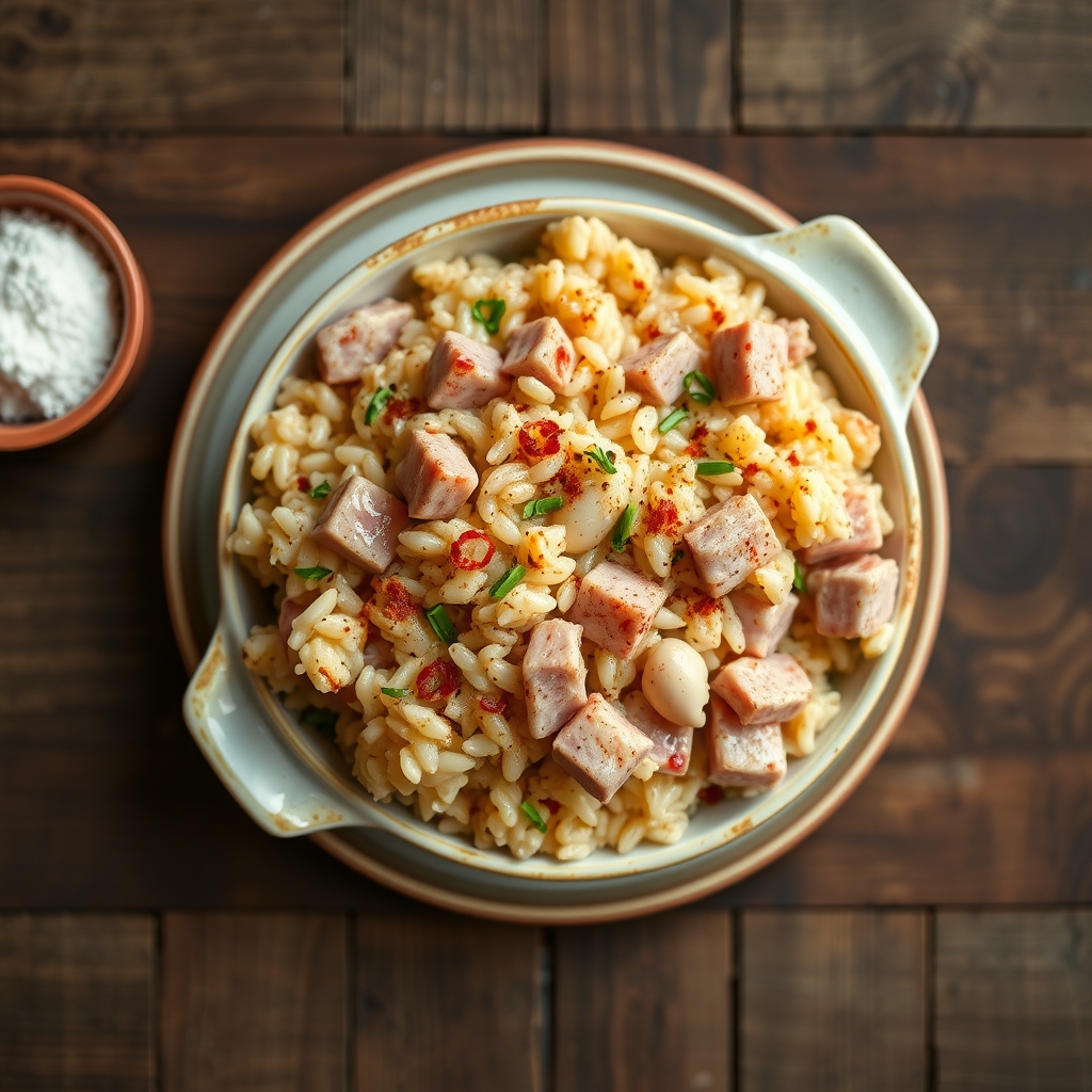 Cheesy Wild Rice And Ham Bake