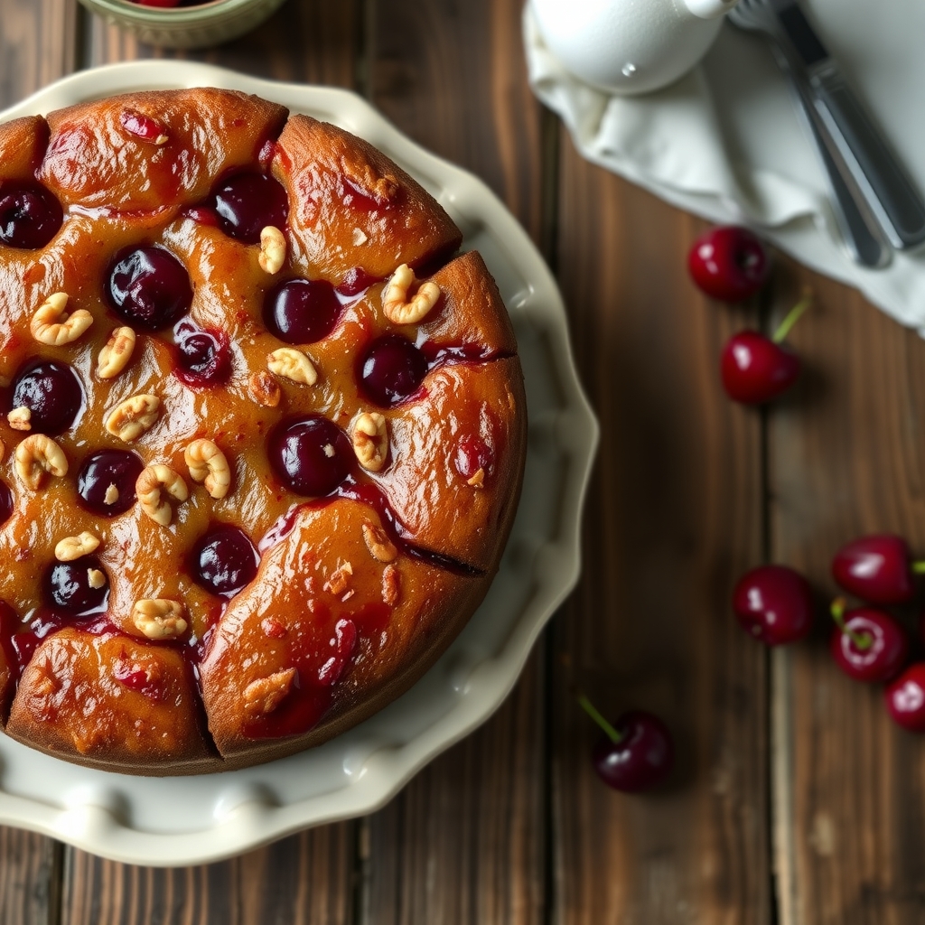 Cherry Nut Upside-Down Cake(Yields 100 Servings)