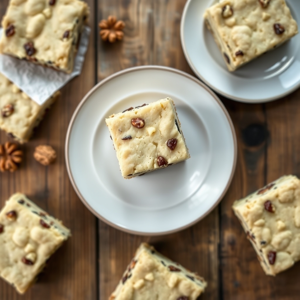 Chewy Raisin Walnut Shortbread Bars