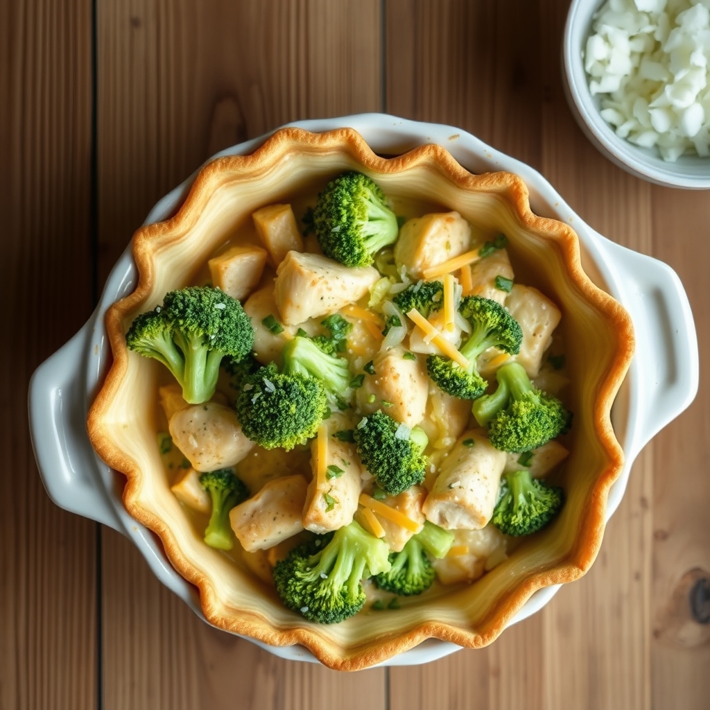 Chicken, Cheese And Broccoli Pie