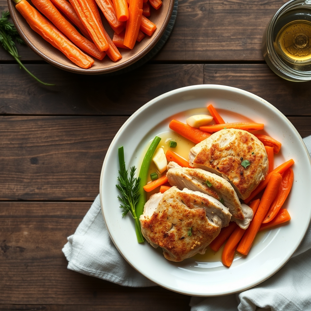 Chicken Cutlets With Julienned Vegetables