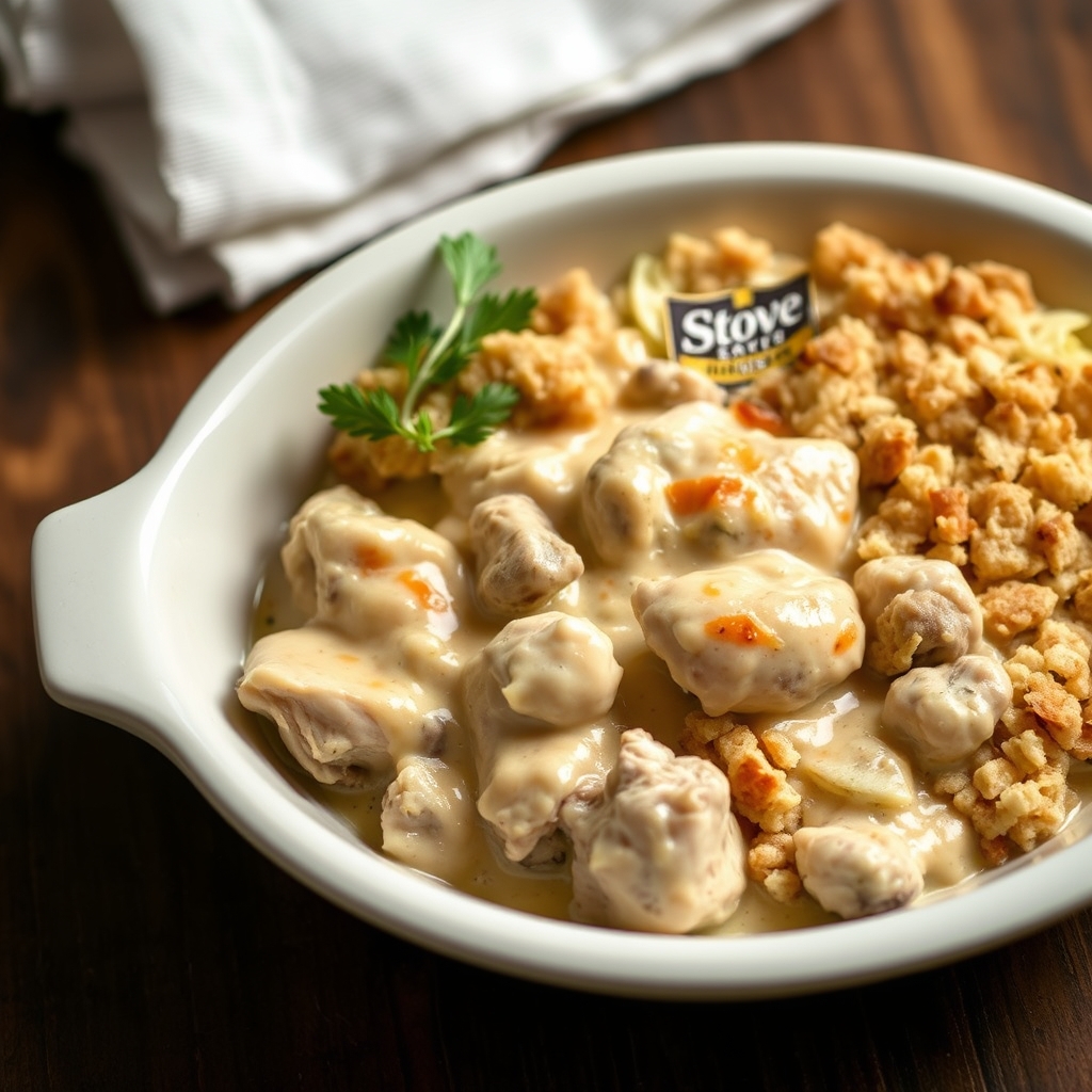 Chicken-Dressing Casserole