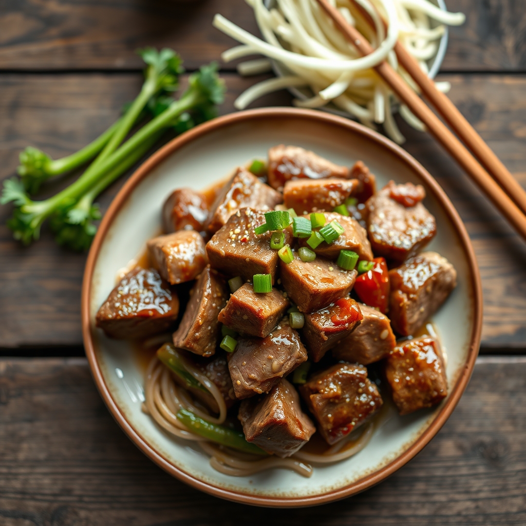 Chinese Pepper Steak(Crockery Cooking)