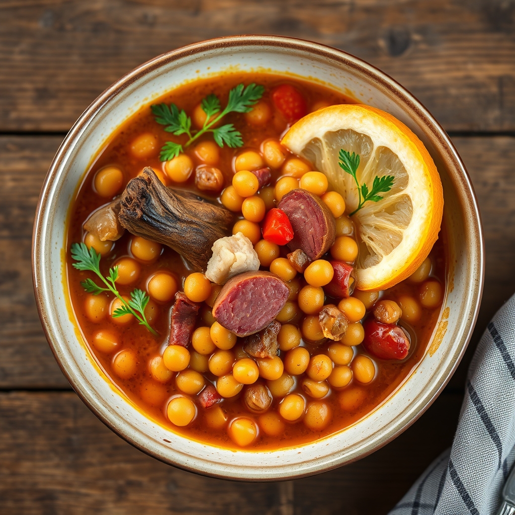 Cocido Castellano(Castillian Bean Soup; One Pot Meal)