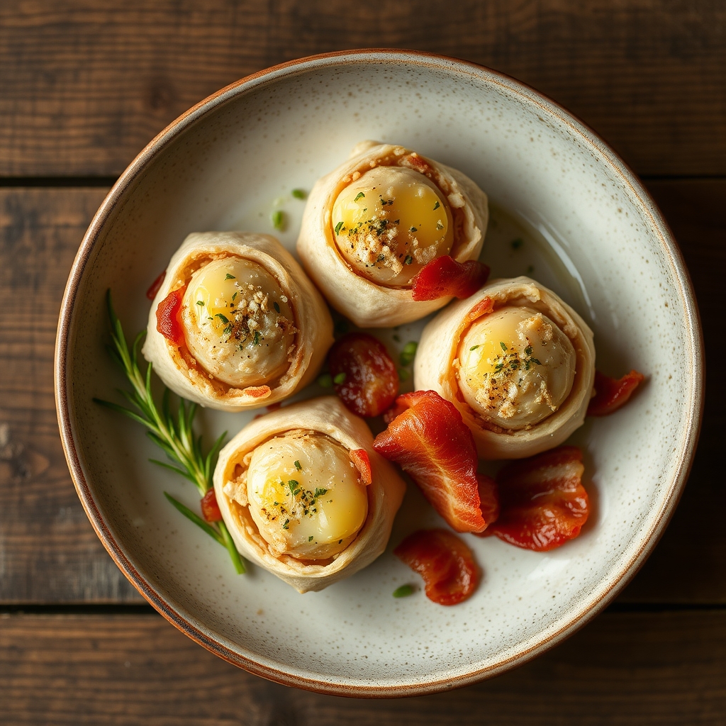 Crab Meat-Bacon Rolls