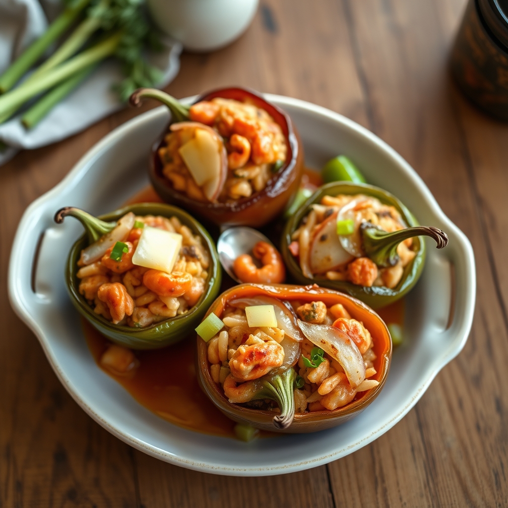 Crawfish Stuffed Peppers