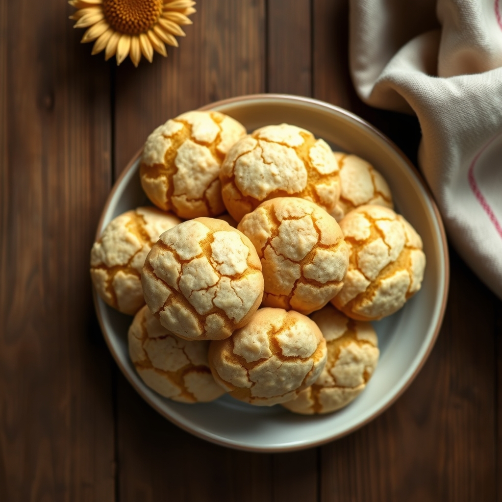 Crinkle Sunflower Cookies