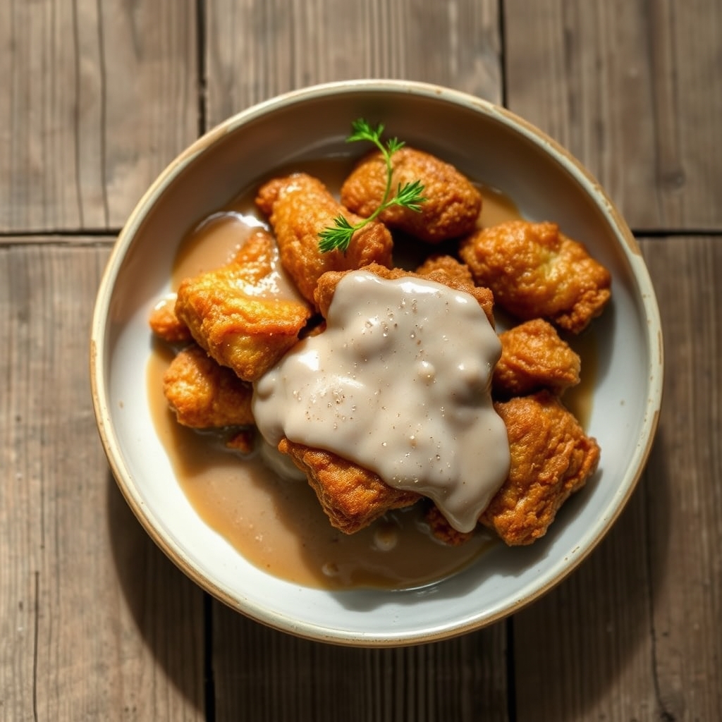 Fried Salt Pork With Gravy