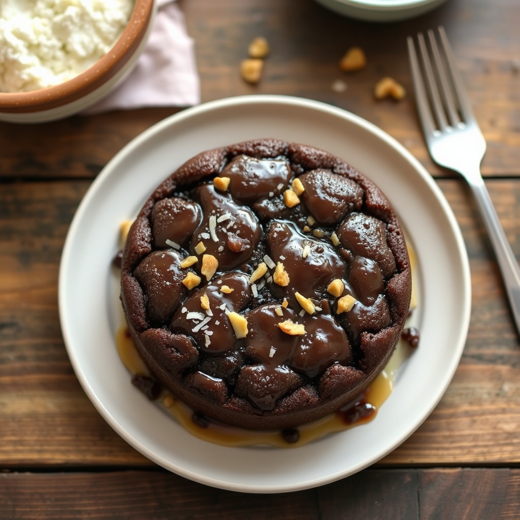 German Upside-Down Chocolate Cake