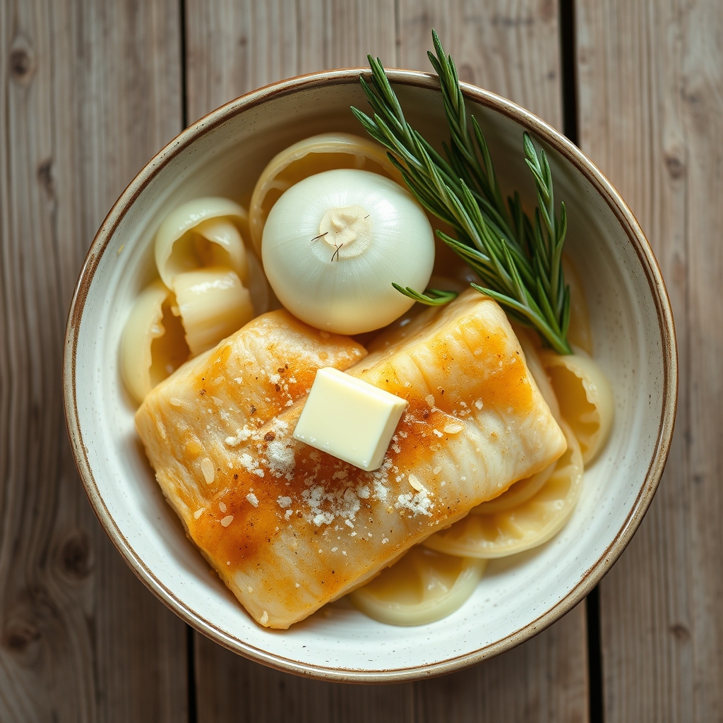 Golden Fish Fillets With Onions