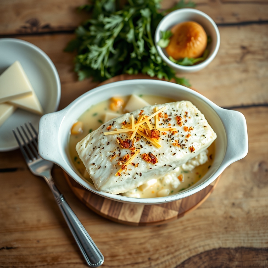 Halibut Cheese Bake