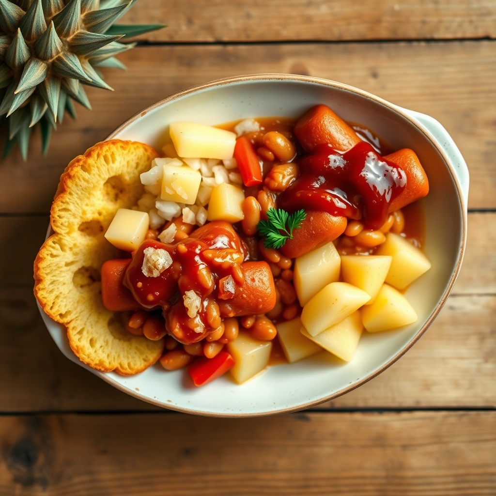Hawaiian Baked Beans And Franks