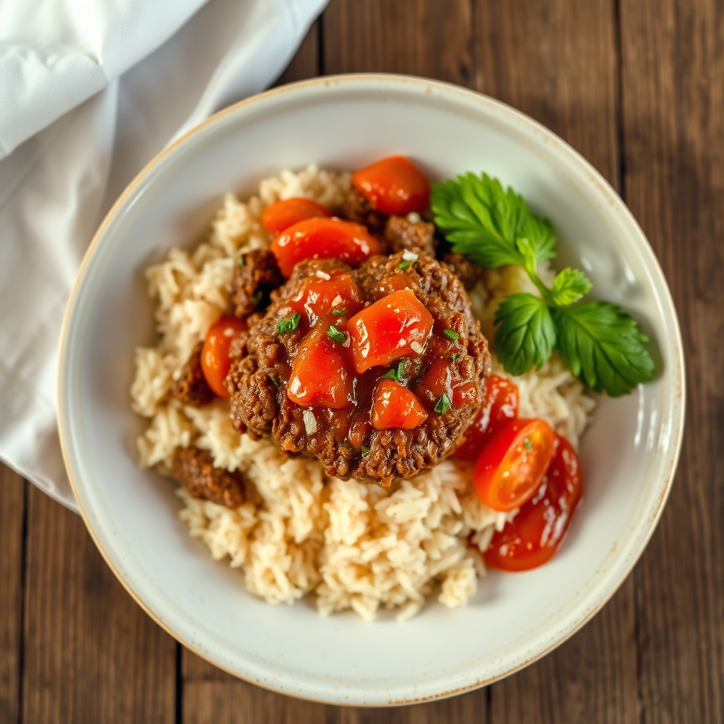 Hot Tomato Hamburger With Rice