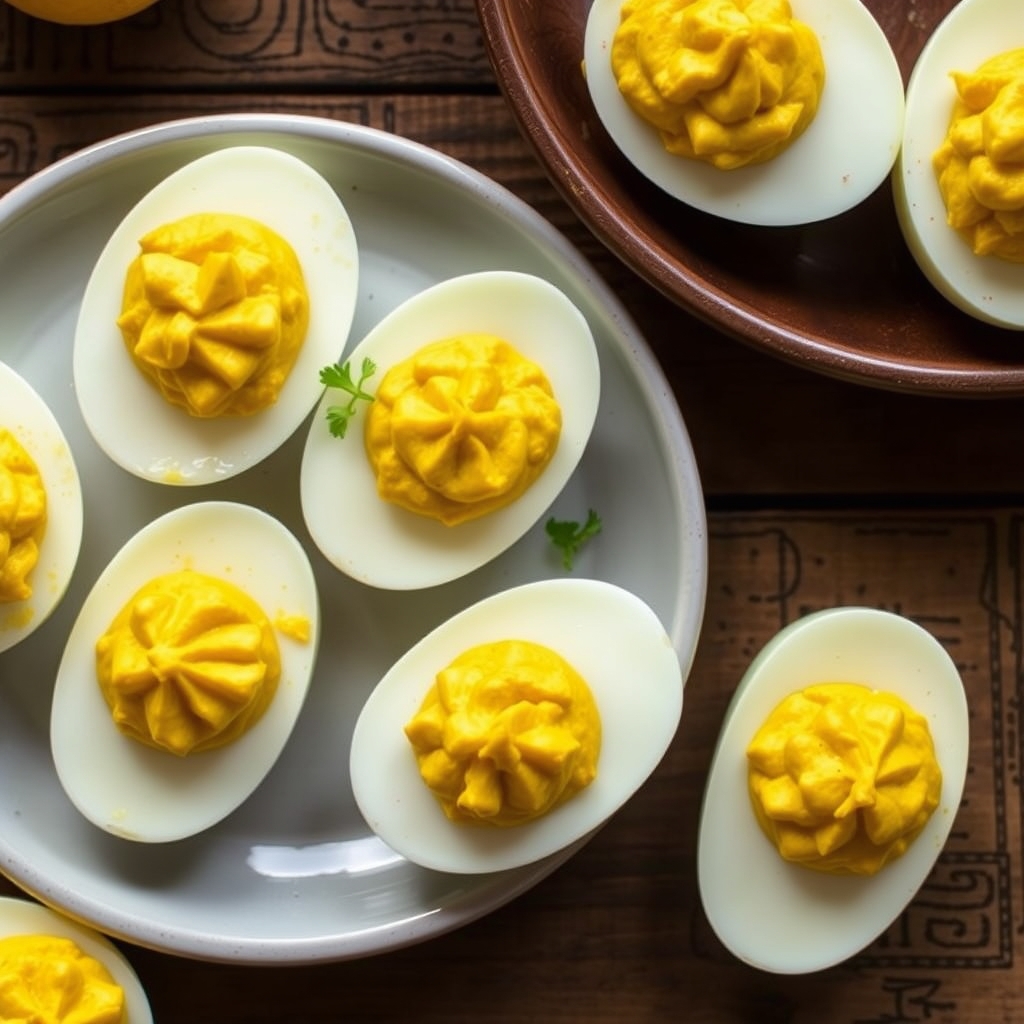 Lemon Curry Deviled Eggs