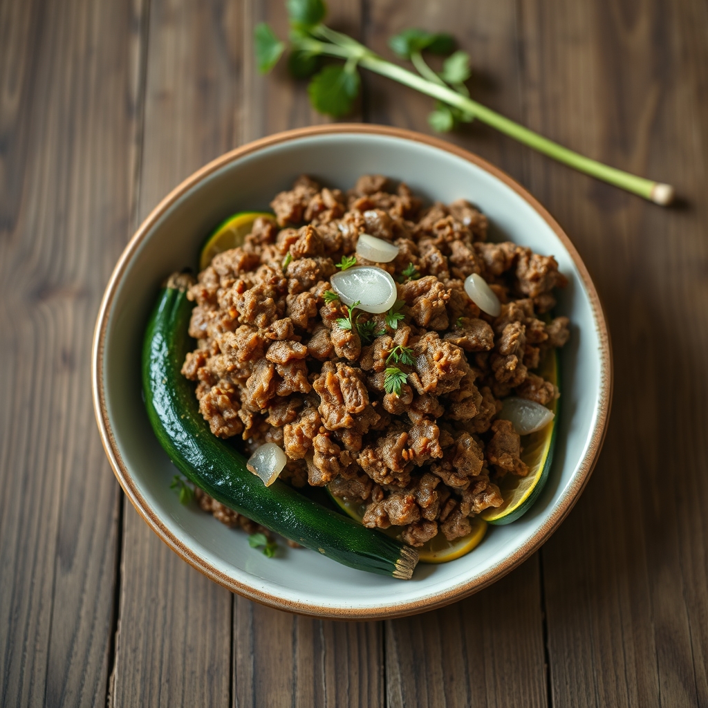 Microwave Zucchini-Beef Bake