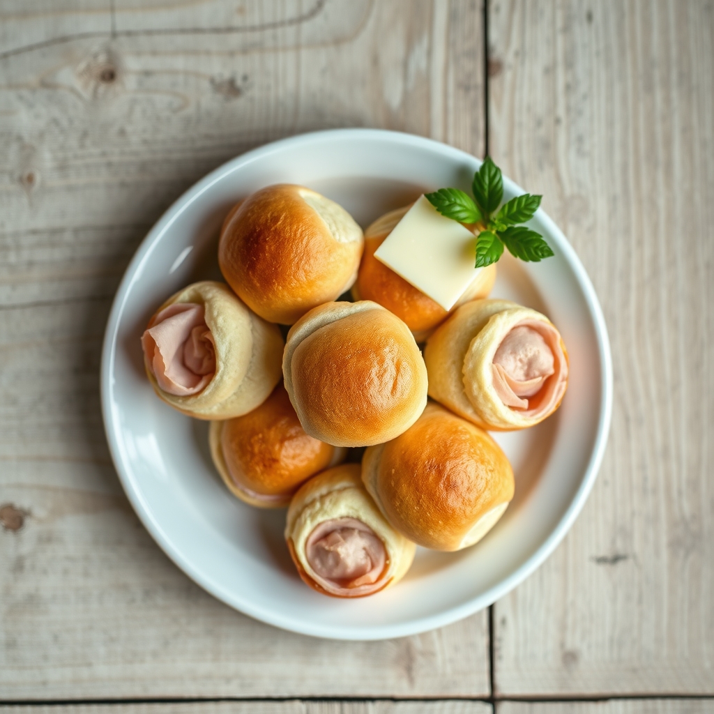 Miniature Ham And Cheese Rolls