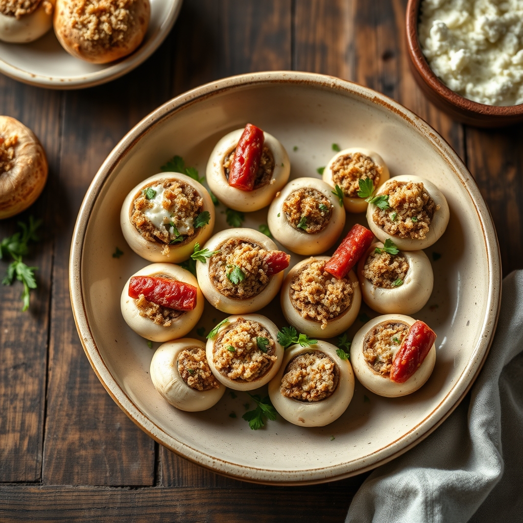 Mushroom Caps Stuffed