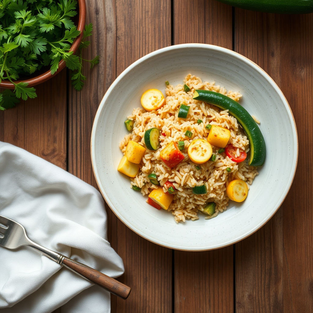 No Fat Rice And Vegetable Dish