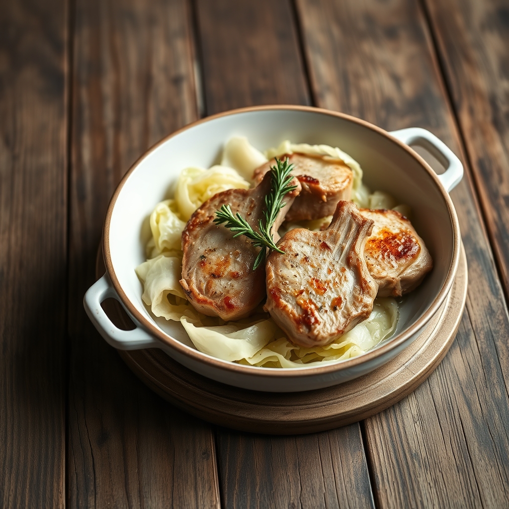 One Pan Pork Chop And Cabbage