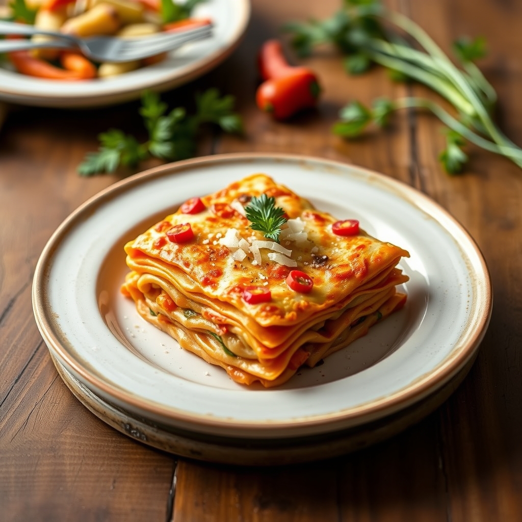 Pepper And Cheese Lasagna(Microwave)