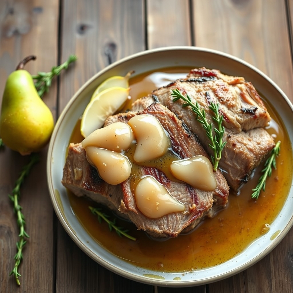 Pork Rib Roast With Pear-Thyme Sauce