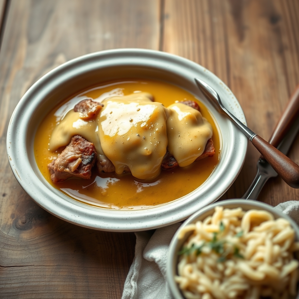 Pork Roast And Mustard Gravy
