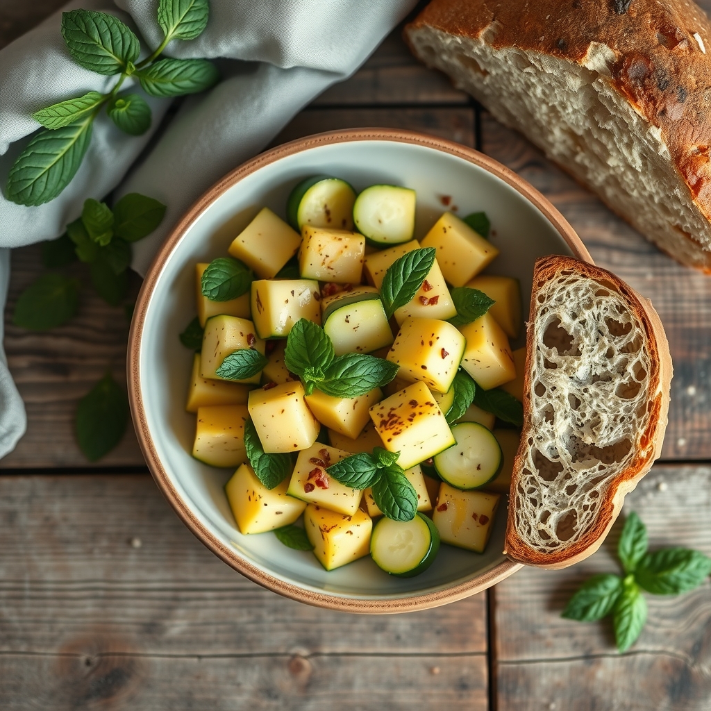 Poverele (Chilled Squash Salad With Fresh Mint)