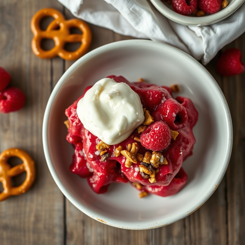Raspberry Pretzel Dessert