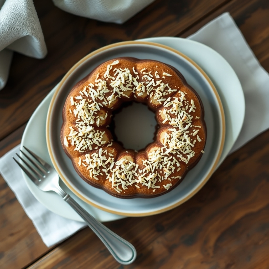 Ring Of Coconut Fudge Cake