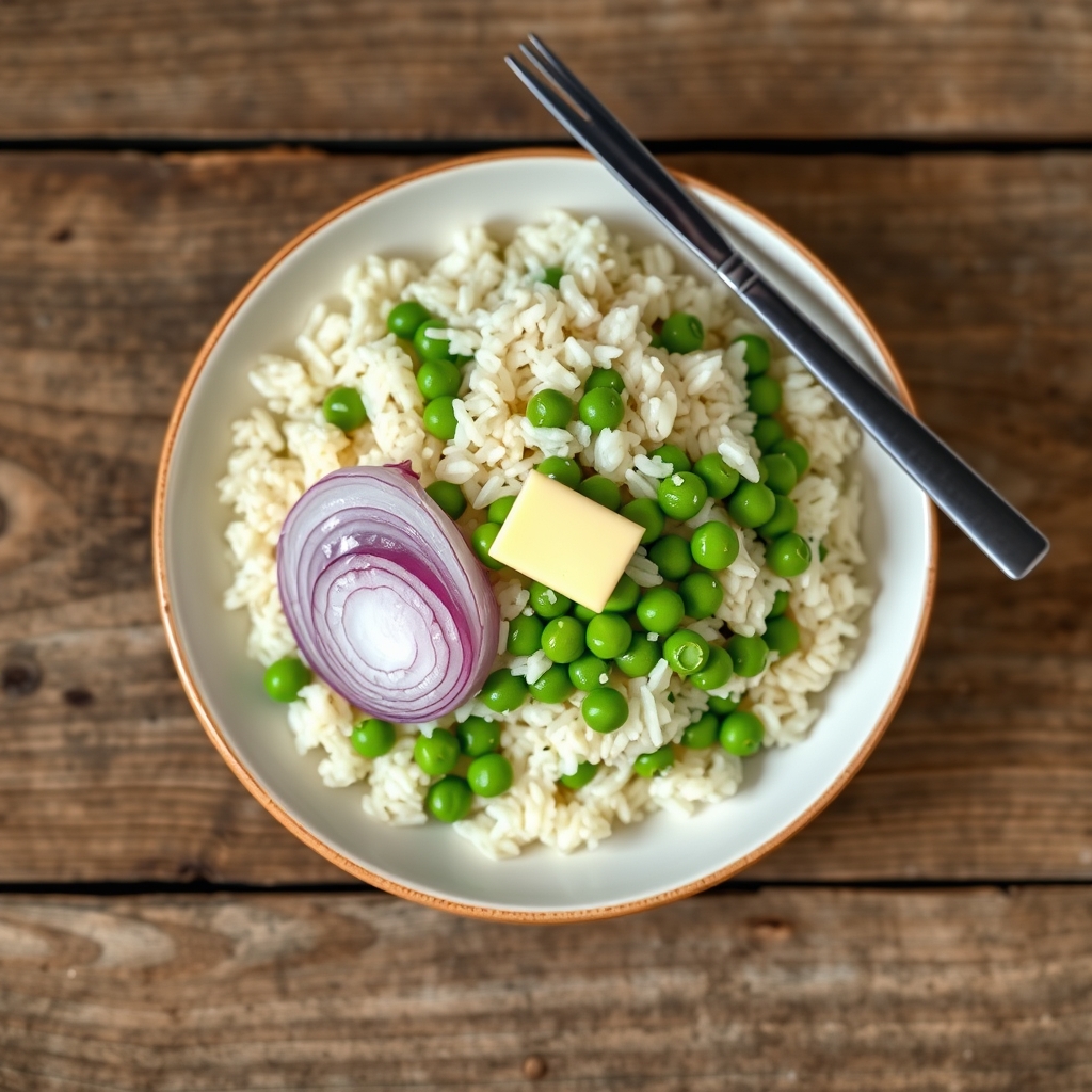 Savory Peas And Rice(For Microwave)