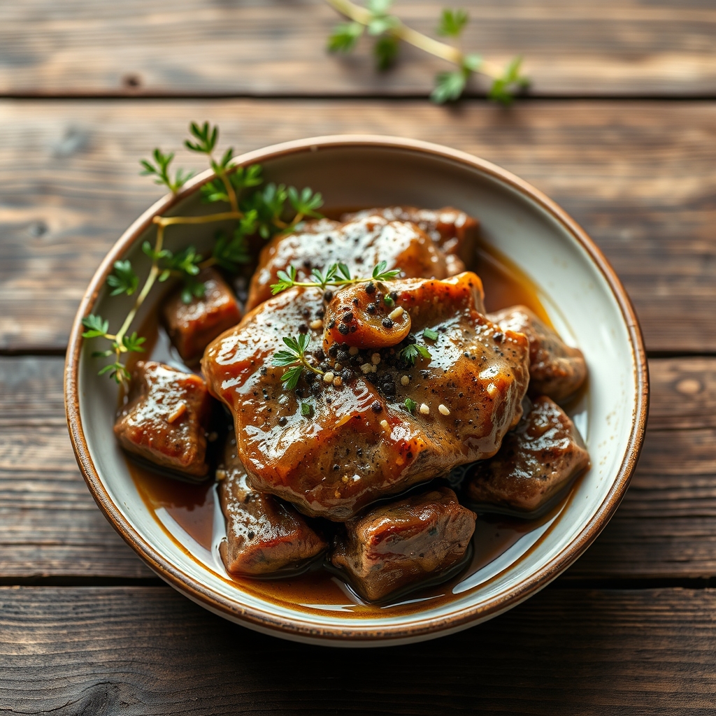 Smothered Round Steak(Servings: 4)