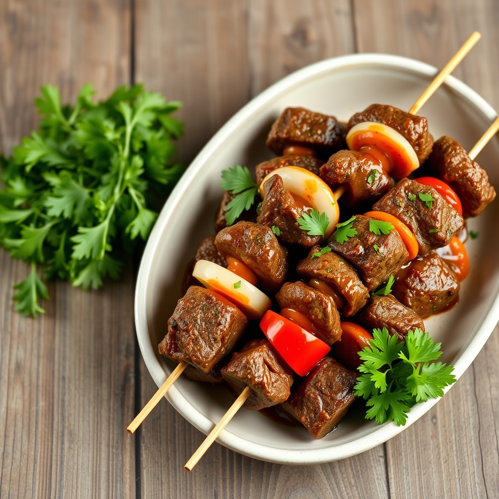 Spicy Orange Beef Kabobs(Makes 4 Servings)