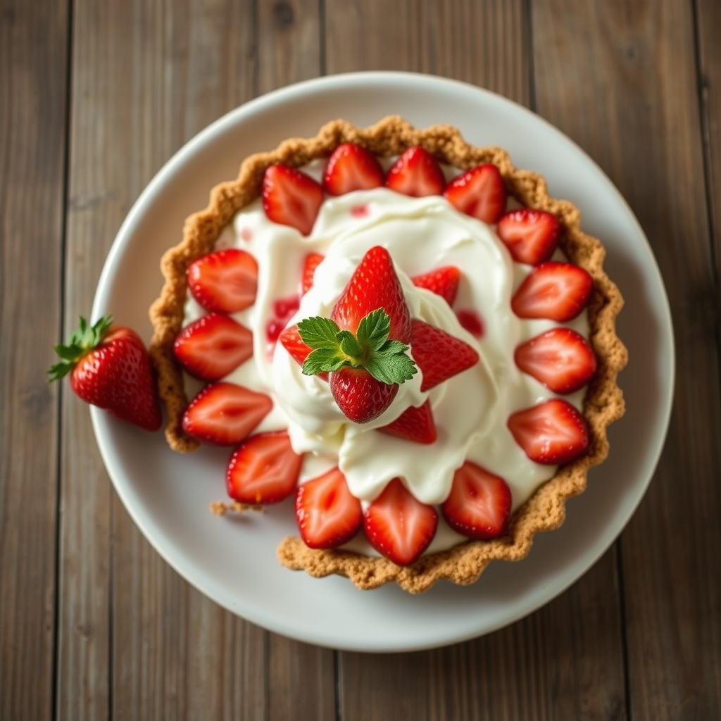 Strawberry Bottom Cheesecake Pie