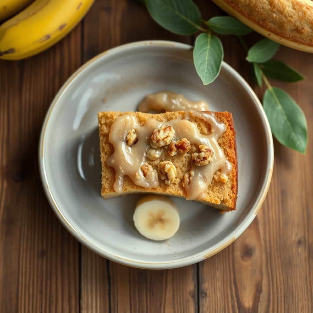 Sugarless Banana Walnut Cake