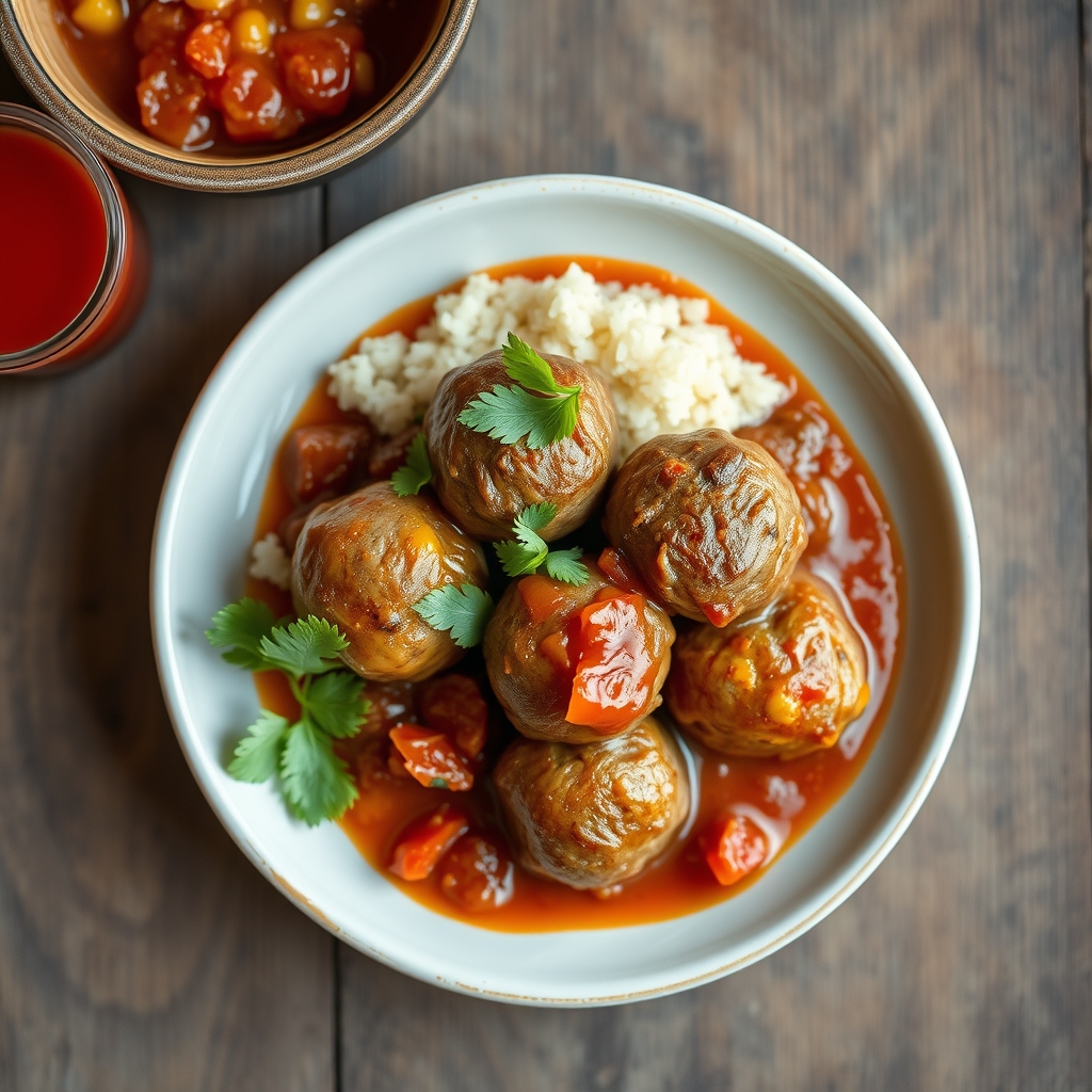 Tamale Balls And Sauce