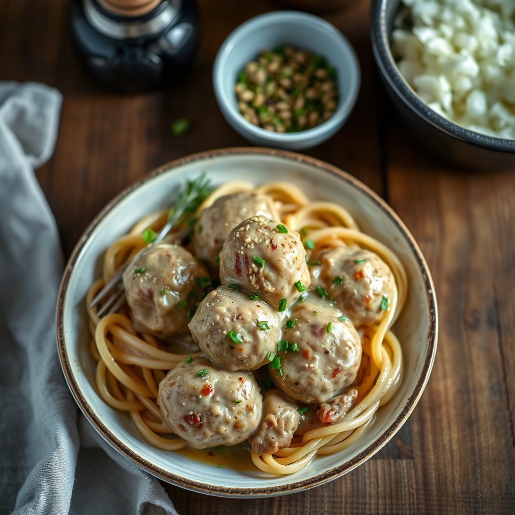 Turkey Meatball Stroganoff(Low-Fat)
