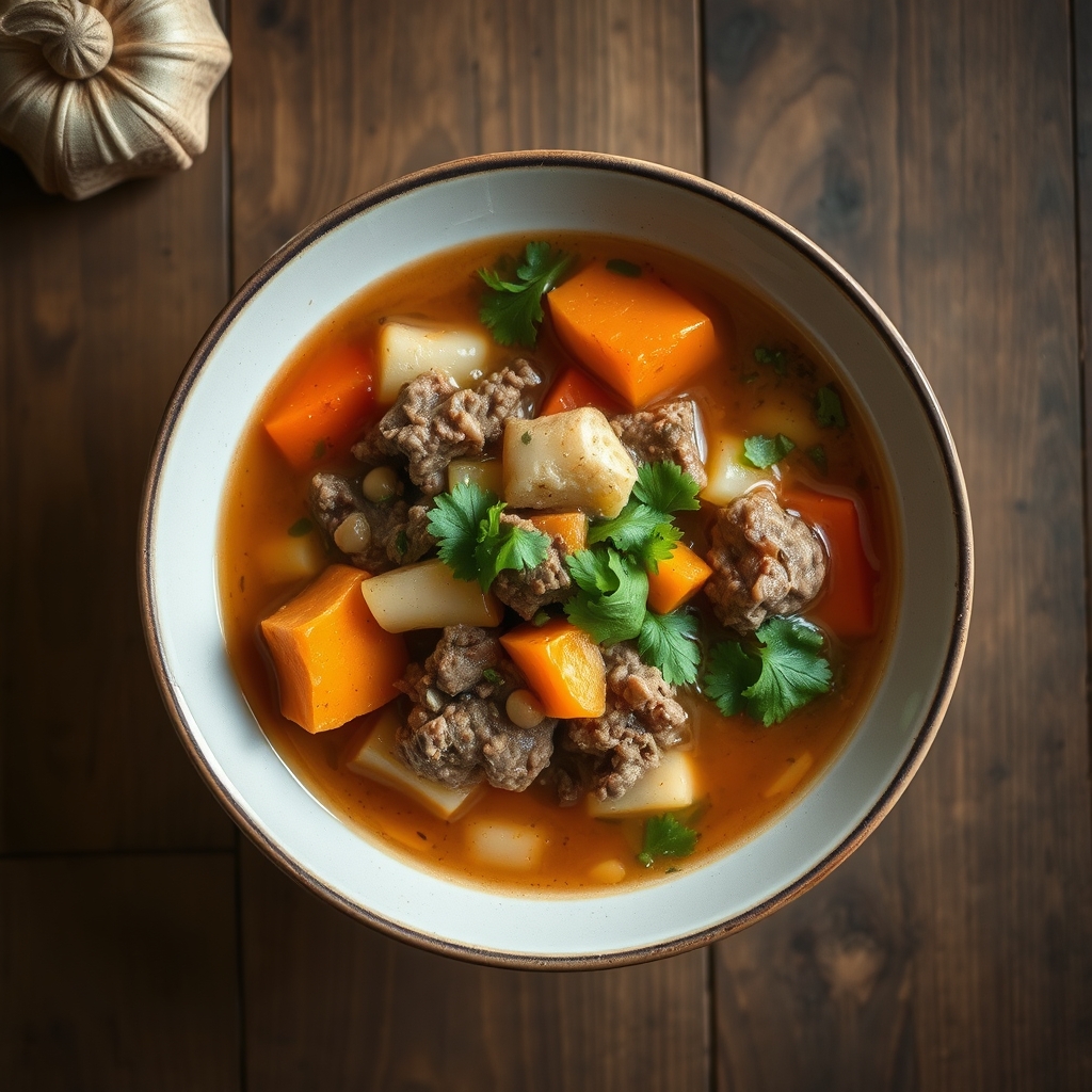 Vegetable-Burger Soup