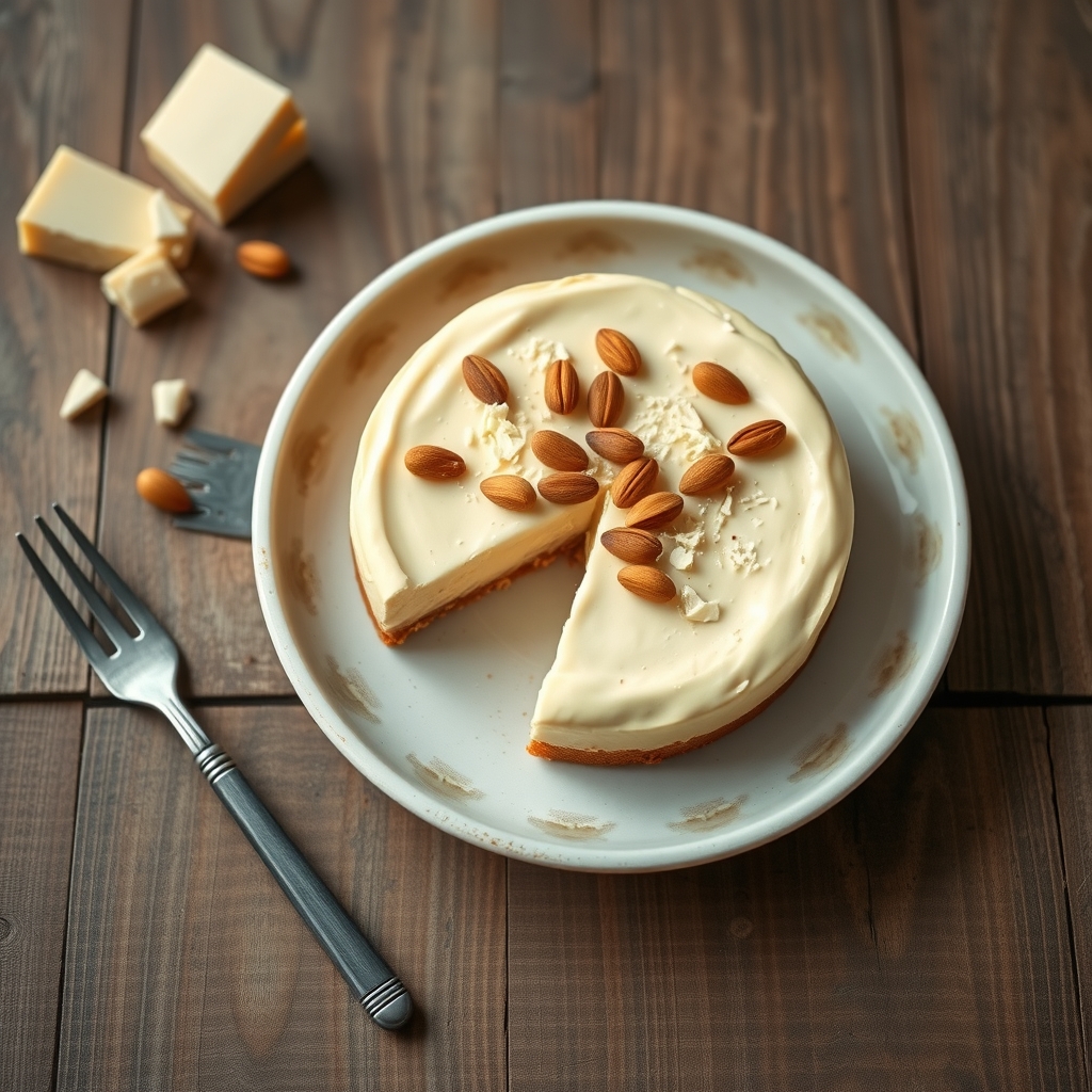 White Chocolate Almond Cheesecake